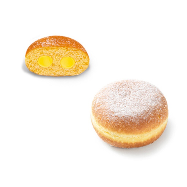 Krapfen pokriven šećerom sa kremom