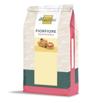 Kesica mješavine Master Martini Fiorfiore Pasticceria sa fotografijom lisnatog tijesta i pite na pakovanju.
